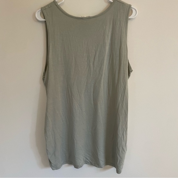 Light Green Sleeveless Ruched Maternity Top - Size XL from Pink Blush Maternity - Picture 3 of 5